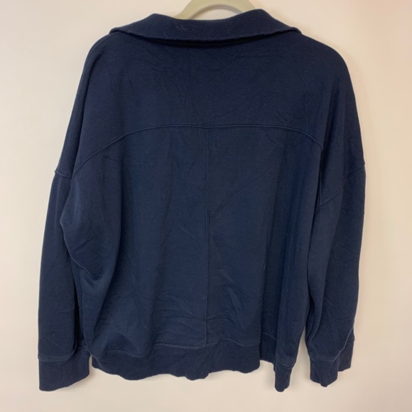 Athleta pullover top with zipper navy cropped utility sporty relaxed size XL - Picture 3 of 8